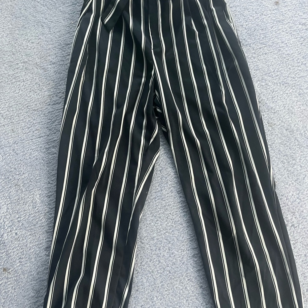 H&M Black and White Striped Pants